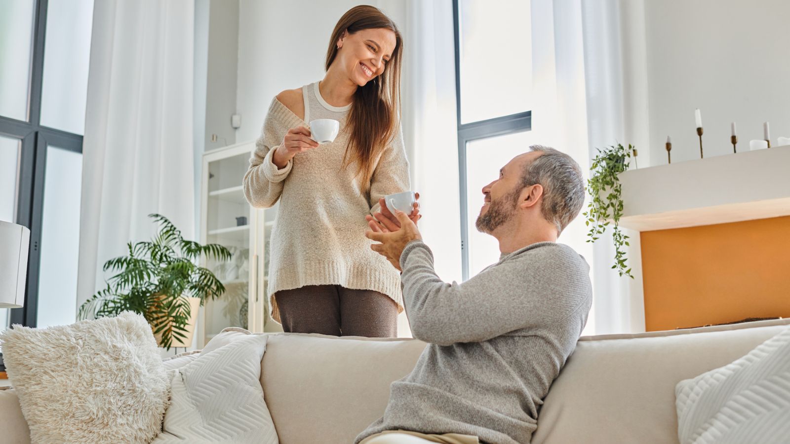 Couple in their cozy living room