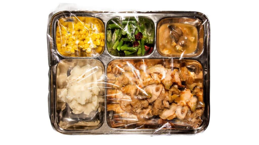 Gross looking TV dinner