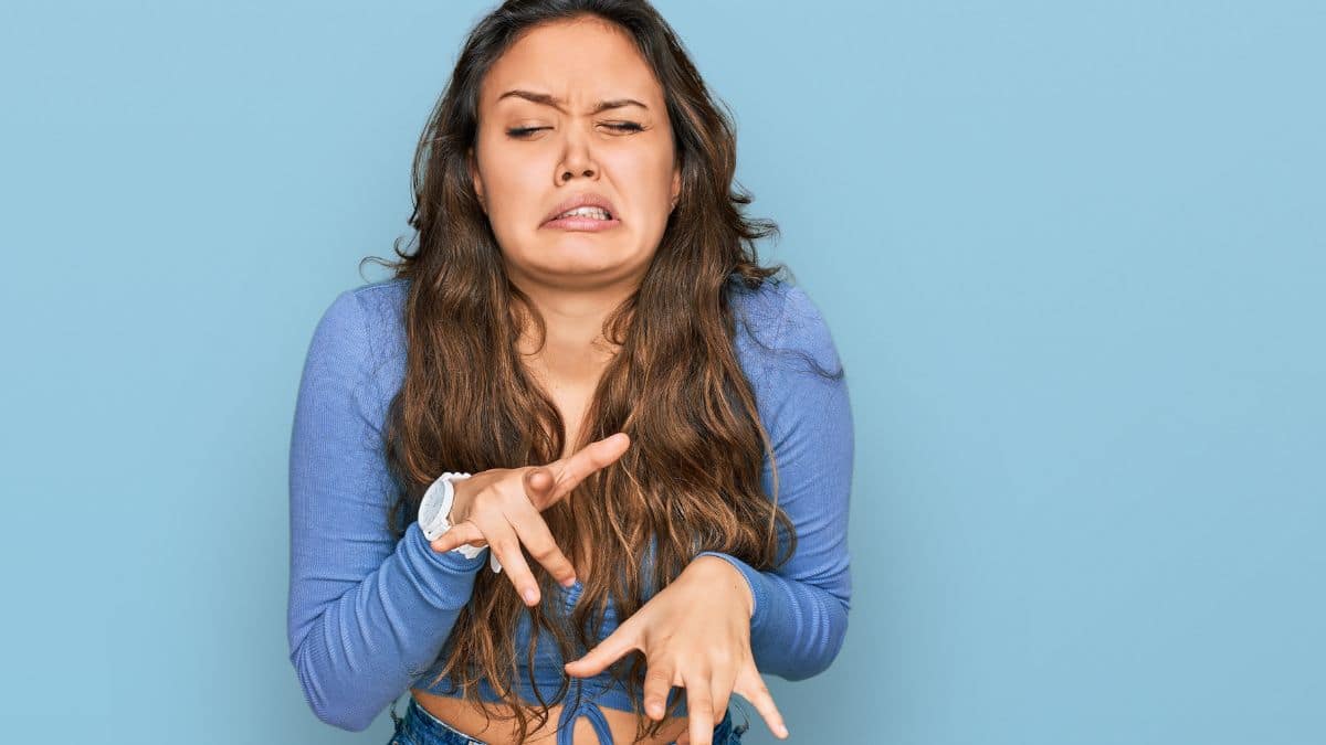 Woman looking disgusted