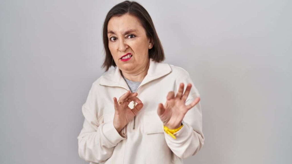Woman looking disgusted
