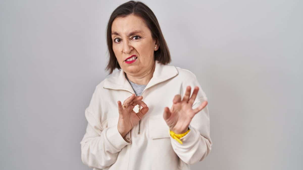 Woman looking disgusted
