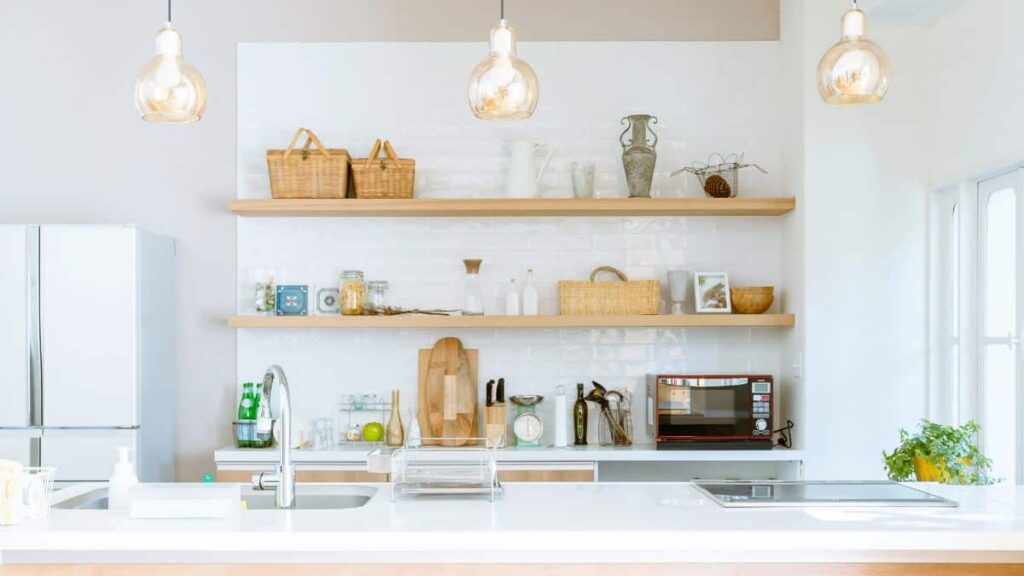 Light, bright, organized kitchen