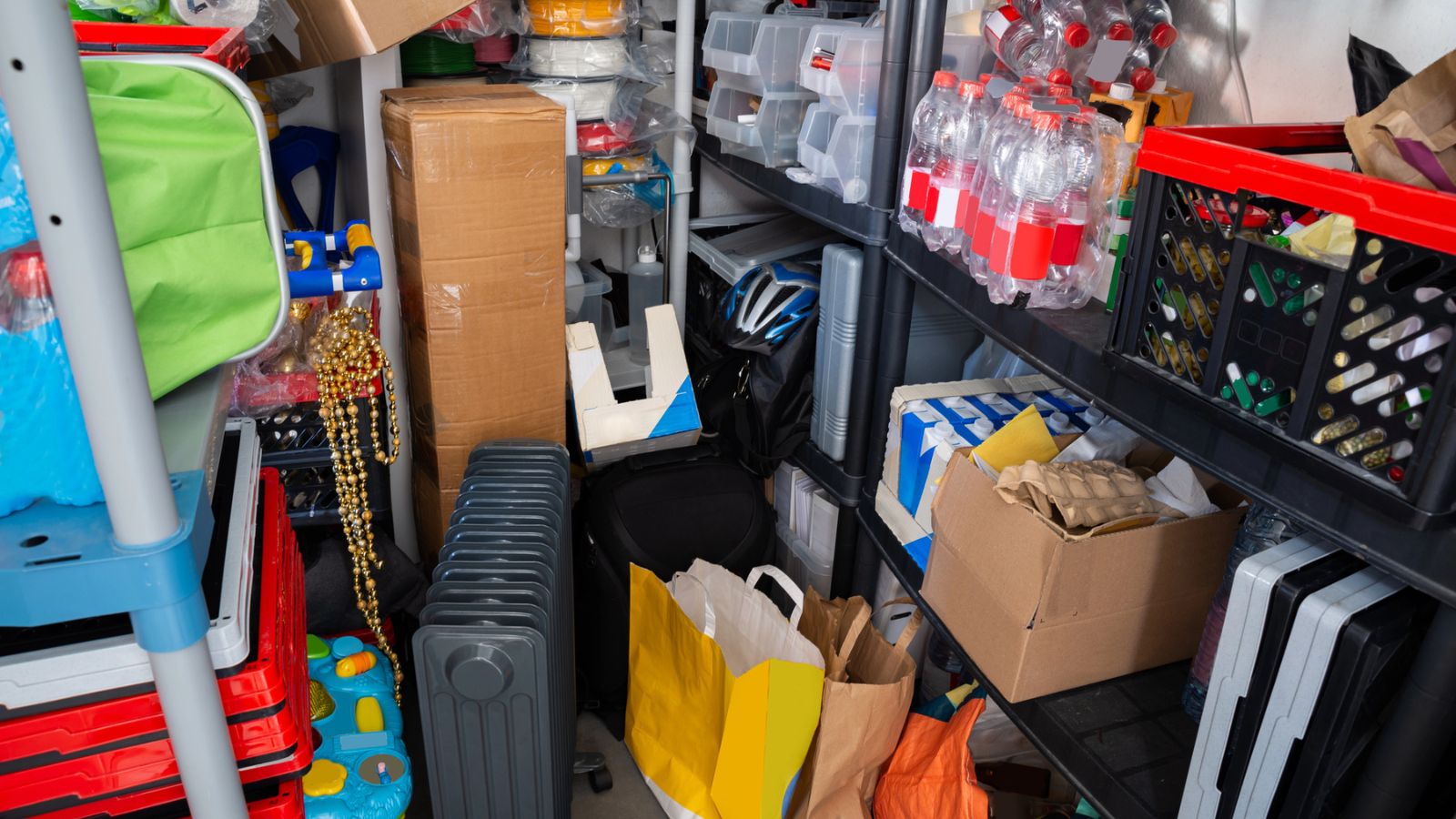 Cluttered storage area