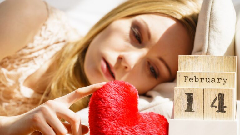 Woman sad on Valentine's Day