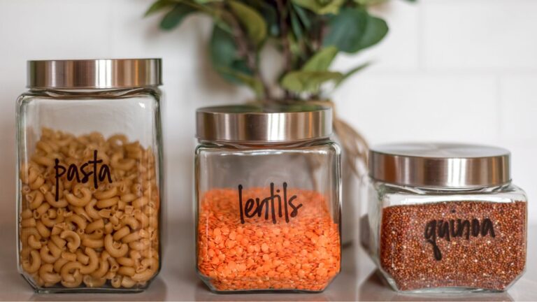 Pantry staples sitting on a counter