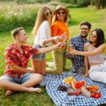 Group of friends having a picnig