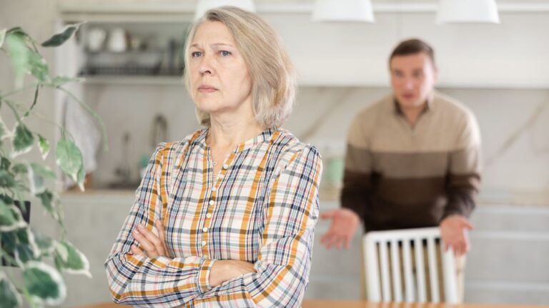 Couple seemingly arguing with each other