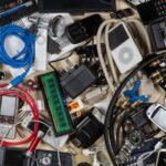 Pile of electronic devices and cords