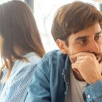 Couple giving each other the silent treatment