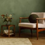 Chair and side table in a minimalist room