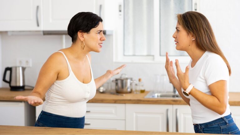 Women arguing in the kitchen