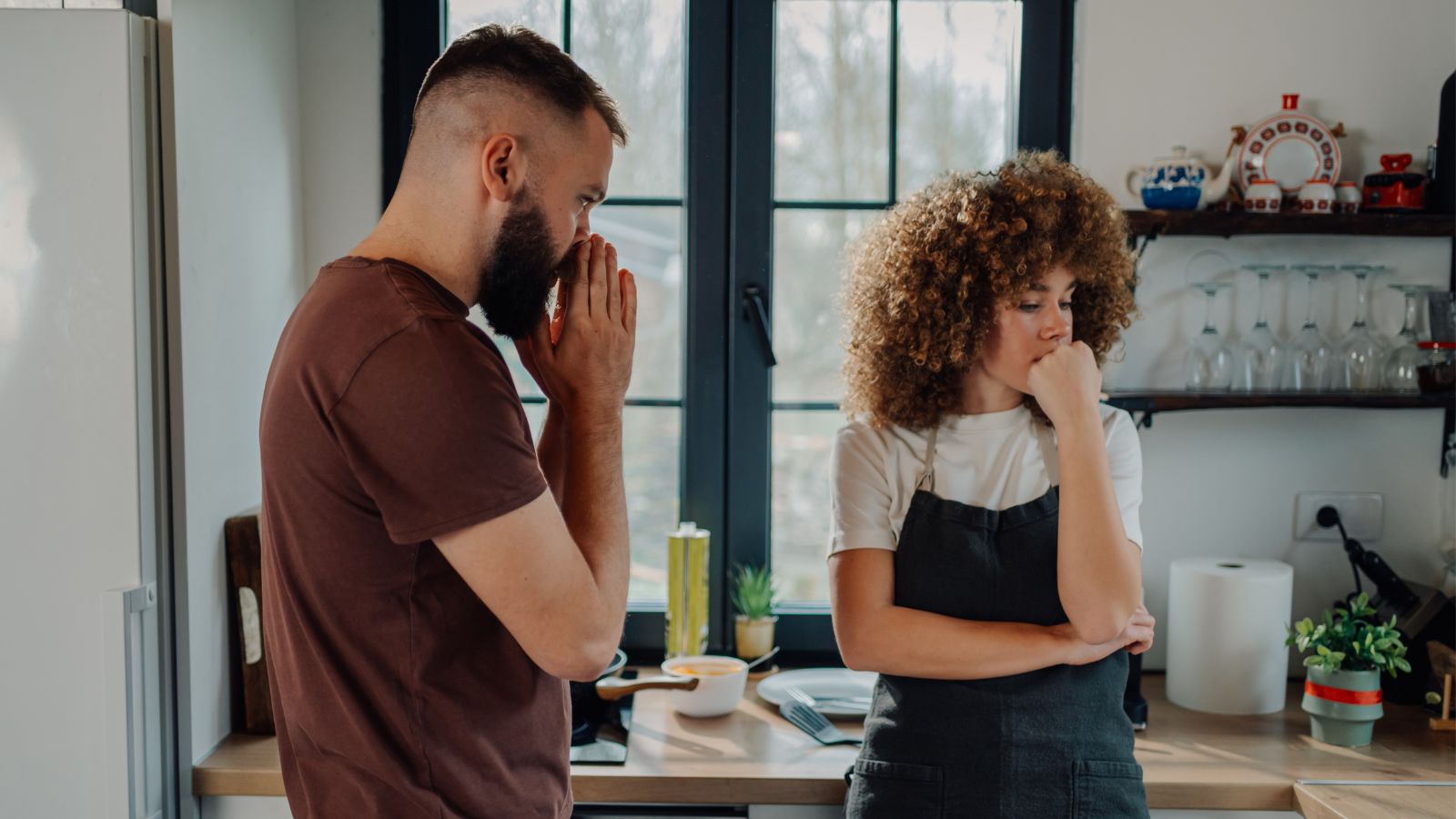 Couple looking worried