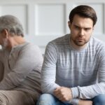 Man looking angry with his father