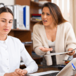 Female employee complaining to female boss