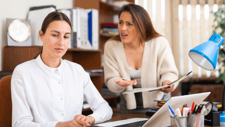 Female employee complaining to female boss