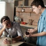 Son confronting drunk dad