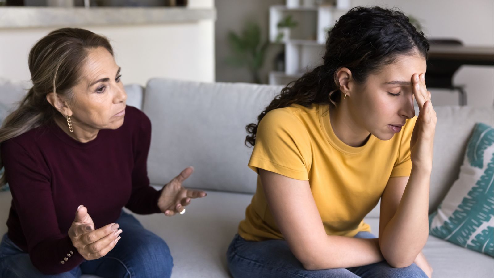 Mother and daughter arguing