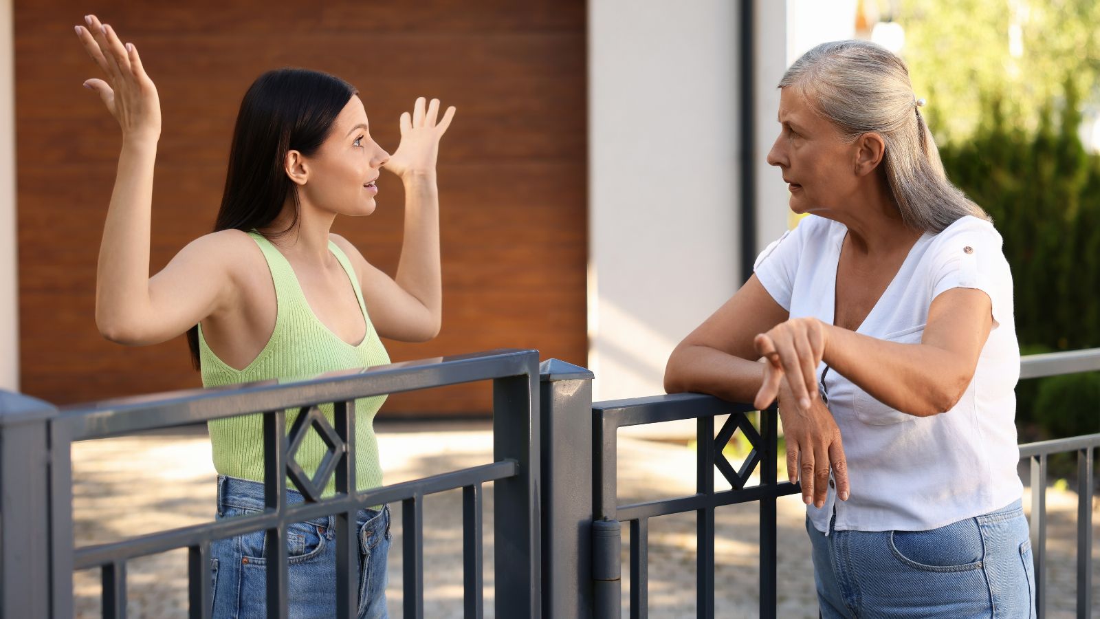 Women neighbors arguing