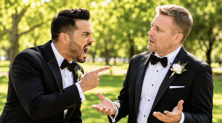 Groom angry at best man
