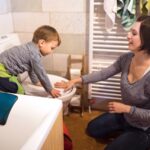 Mom trying to pottytrain a toddler