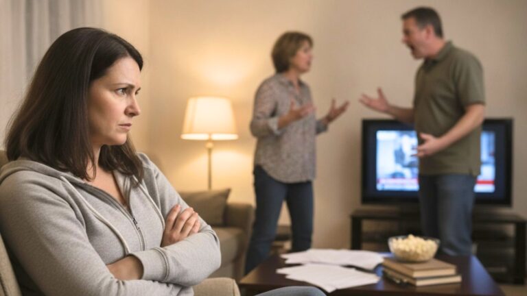 Adult daughter annoyed with her parents fighting