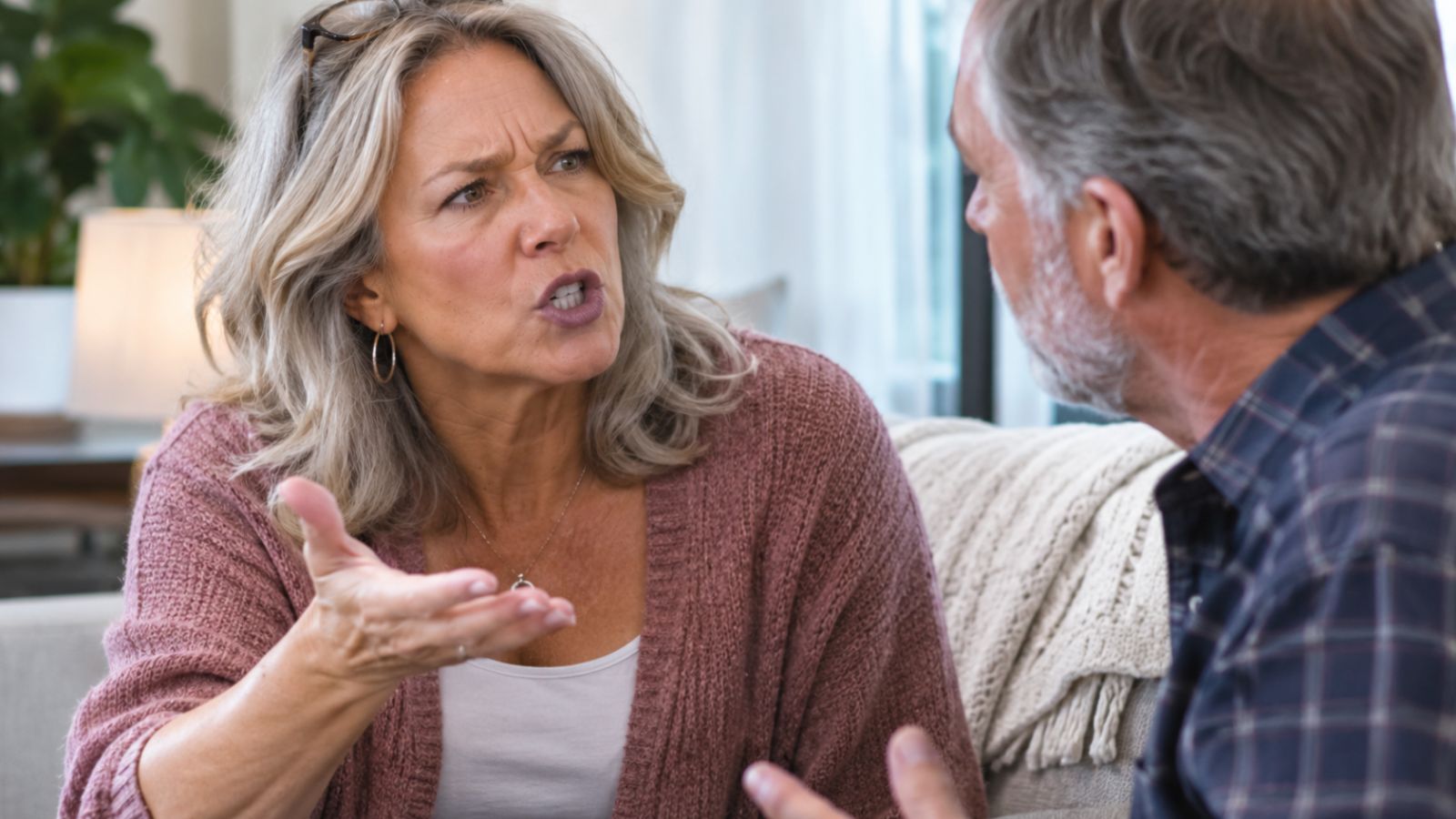 Older couple looking to be in an argument
